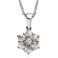 White Zircon Pendant Necklace (20 Inches) in Stainless Steel 2.50 ctw - Sticky add to cart bar