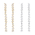 Lustro Stella Finest CZ Mixed Shapes Set of 2 Earrings in 14K YG and Rhodium Over Sterling Silver 26.00 ctw - Sticky add to cart bar