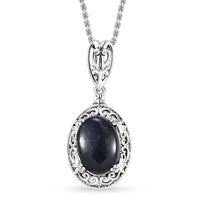 Karis Vivianite 5.50 ctw Pendant in Platinum Bond with Stainless Steel Necklace 20 Inches