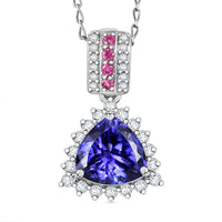 Certified & Appraised Rhapsody AAAA Tanzanite, Mahenge Spinel and E-F VS Diamond 2.80 ctw Pendant Necklace in 950 Platinum 4.70 Grams 20 Inches