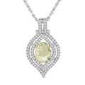 Simulated Prasiolite and Simulated Diamond 3.80 ctw Pendant Necklace in Silvertone 18 Inches - Sticky add to cart bar