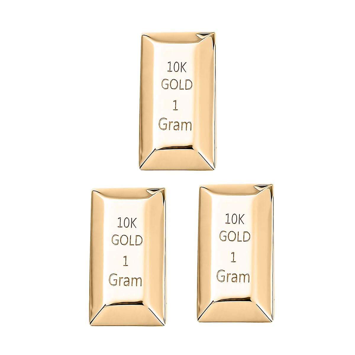 Set of 3 10K Yellow Gold Bar 3.0 Grams