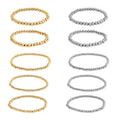EverTrue Set of 10 Beaded Stretch Bracelet in ION Plated YG and Stainless Steel - Sticky add to cart bar