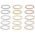 EverTrue Set of 15 Beaded Stretch Bracelet in ION Plated YRG and Stainless Steel - Sticky add to cart bar