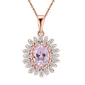Martha Rocha Kunzite and Multi Gemstone 2.40 ctw Sparkling Love Pendant Necklace in 18K Vermeil Rose Gold Over Sterling Silver 20 Inches - Sticky add to cart bar