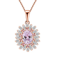 Martha Rocha Kunzite and Multi Gemstone 2.40 ctw Sparkling Love Pendant Necklace in 18K Vermeil Rose Gold Over Sterling Silver 20 Inches