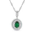 Lab Created Green Quartz and Simulated Diamond 2.90 ctw Pendant Necklace in Silvertone 18 Inches - Sticky add to cart bar