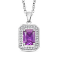 Lab Created Alexandrite and Simulated Diamond 3.20 ctw Pendant Necklace in Silvertone 18 Inches - Sticky add to cart bar