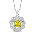 Simulated Peridot and Simulated Diamond 3.60 ctw Pendant Necklace in Silvertone 18 Inches - Sticky add to cart bar