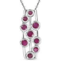 Doorbuster Niassa Ruby (FF) Pendant Necklace (20 Inches) in Rhodium Over Sterling Silver 1.80 ctw
