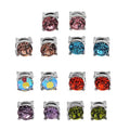 Set of 7 Multi Color Austrian Crystal Solitaire Stud Earrings in Silvertone - Sticky add to cart bar