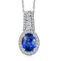 Luxoro Premium Ceylon Blue Sapphire and G-H I2 Diamond 1.90 ctw Modern Minimalist Pendant Necklace in 10K White Gold 18 Inches - Sticky add to cart bar