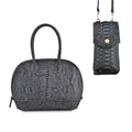 Doorbuster The Grand Pelle Black Color 100% Genuine Python Leather Tote Bag (12.6"x5.51"x10.63") and Cell Phone Bag (8"x4"x2.2") - Sticky add to cart bar