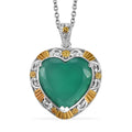 Green Onyx 5.65 ctw Pendant in 18K YG Plated and Platinum Bond with Stainless Steel Chain 20 Inches - Sticky add to cart bar