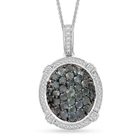 Narsipatnam Alexandrite, White Zircon Pendant Necklace (20 Inches) in Rhodium Over Sterling Silver 2.30 ctw
