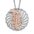 Karis Natural Champagne Diamond Accent Leaf Pendant in 18K RG Plated and Platinum Bond with Stainless Steel Necklace 20 Inches - Sticky add to cart bar