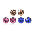 Set of 3 Pink, Blue and Champagne Austrian Crystal Earrings in Sterling Silver - Sticky add to cart bar