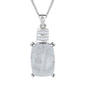 Marvelous Meteorite and Diamond 0.10 ctw Statement Pendant Necklace in Platinum Over and Rhodium Over Sterling Silver 20 Inches - Sticky add to cart bar