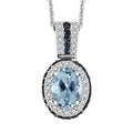 Santa Maria Aquamarine and Multi Gemstone 2.00 ctw Ocean Whisper Pendant Necklace in Rhodium Over Sterling Silver 20 Inches - Sticky add to cart bar