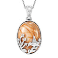 Karis Venus Jasper 27.10 ctw Bird Pendant in Platinum Bond with Stainless Steel Necklace 20 Inches - Sticky add to cart bar