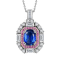 Kashmir Kyanite and Multi Gemstone 5.70 ctw Royal Elegance Pendant Necklace in Rhodium Over Sterling Silver 20 Inches - Sticky add to cart bar