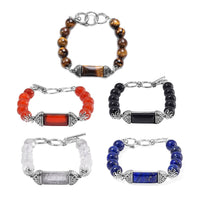Set of 5 Multi Gemstone 586.05 ctw Bracelet in Stainless Steel (6.75In)