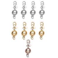 Set of 6 , 9mm Round Magnetic Lock with Lobster Clasp (14.82 g)