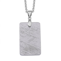 Marvelous Meteorites Bar Pendant Necklace in Rhodium Over Sterling Silver 24 Inches