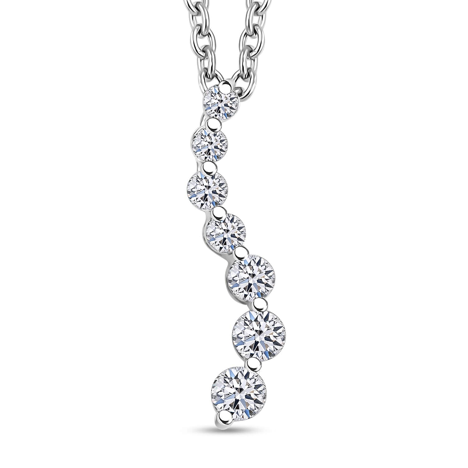 Luxuriant Lab Grown Diamond Pendant Necklace (20 Inches) in Rhodium Over Sterling Silver 0.33 ctw