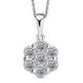 Moissanite Pendant Necklace (20 Inches) in Rhodium Over Sterling Silver 1.25 ctw - Sticky add to cart bar