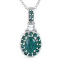 TLV Tanzanite, Multi Gemstone Halo Pendant Necklace (20 Inches) in Rhodium Over Sterling Silver 1.50 ctw - Sticky add to cart bar