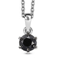 Black Diamond 1.00 ctw Solitaire Pendant Necklace in Rhodium Over Sterling Silver 20 Inches - Sticky add to cart bar