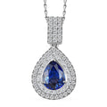 Certified & Appraised Rhapsody AAAA Ceylon Blue Sapphire and E-F VS Diamond 3.00 ctw Pendant Necklace in 950 Platinum 4.30 Grams 18 Inches - Sticky add to cart bar