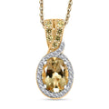 Premium Brazilian Heliodor and Multi Gemstone 1.65 ctw Golden Petal Twist Pendant Necklace in 18K Vermeil Yellow Gold Over Sterling Silver 20 Inches - Sticky add to cart bar