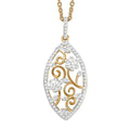 Karis White Diamond Accent Pendant in 18K Yellow Gold Plated and Stainless Steel Necklace 20 Inches - Sticky add to cart bar