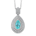Rhapsody AAAA Paraiba Tourmaline and E-F VS Diamond 2.78 ctw Pendant Necklace in 950 Platinum 9 Grams 20 Inches - Sticky add to cart bar