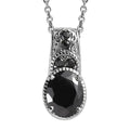 Simulated Black Diamond Pendant Necklace in Stainless Steel 20 Inches - Sticky add to cart bar