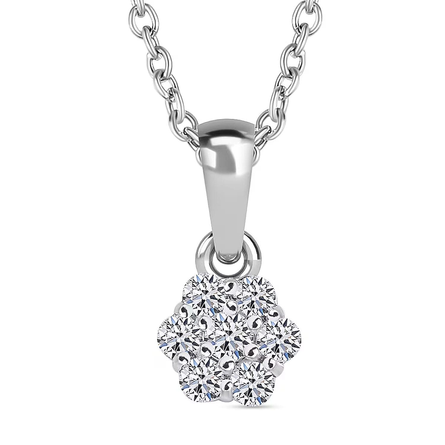 Luxuriant Lab Grown Diamond G SI 0.25 ctw Pendant Necklace in Rhodium Over Sterling Silver 20 Inches