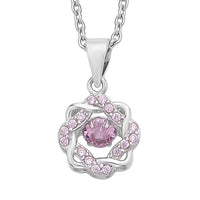 Sparkling Dancing Simulated Diamond Pendant Necklace 20 Inches in Rhodium Over Sterling Silver 0.65 ctw