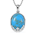 Karis Mojave Blue Turquoise 13.65 ctw Pendant in 18K YG Plated and Platinum Bond with Stainless Steel Necklace 20 Inches - Sticky add to cart bar