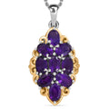 EverTrue African Amethyst 3.35 ctw Pendant in 18K YG Plated and Platinum Bond with Stainless Steel Chain 20 Inches - Sticky add to cart bar