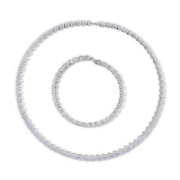 Doorbuster Simulated Diamond Necklace (16.50 Inches) and Stretch Bracelet in Silvertone 130.00 ctw