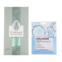 KleanColor Collagen Sheet Mask in Display and Clarity Sage Infused Scented Silky Satin Eye Mask