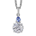 Moissanite and Tanzanite Pendant in Rhodium Over Sterling Silver with Stainless Steel Necklace (20 Inches) 1.50 ctw - Sticky add to cart bar