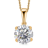 Moissanite (Rnd 8mm) Solitaire Pendant Necklace (20 Inches) in 18K Vermeil YG Over Sterling Silver 1.75 ctw