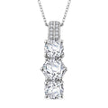 Moissanite (Rnd 7mm) Trinity Pendant Necklace (20 Inches) in Rhodium Over Sterling Silver 2.75 ctw - Sticky add to cart bar