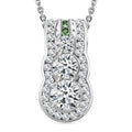 Moissanite, Tsavorite Garnet Pendant Necklace (20 Inches) in Rhodium Over Sterling Silver 2.00 ctw - Sticky add to cart bar