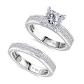 J Francis Embellished with Zirconia by Swarovski Set of 2 Ring in Rhodium Over Sterling Silver (Size 6.0) 5.70 ctw - Sticky add to cart bar