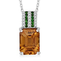 Doorbuster Premium Blue Zircon, Multi Gemstone Pendant Necklace (20 Inches) in Rhodium Over Sterling Silver 3.90 ctw - Sticky add to cart bar