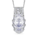 Moissanite 3.90 ctw Pendant Necklace in Rhodium Over Sterling Silver 20 Inches - Sticky add to cart bar
